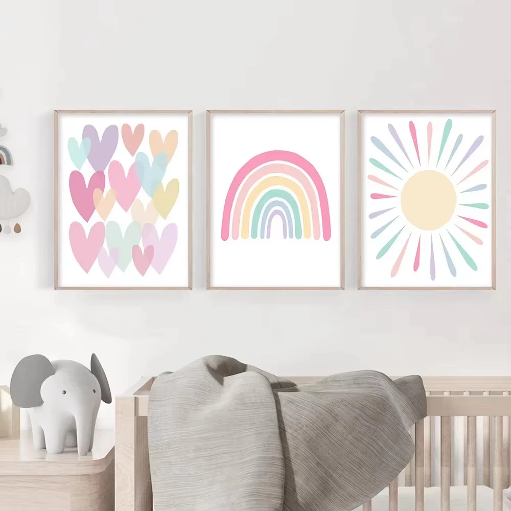 Baby Nursery Frames - (Çerçevesiz) Karikatür Kalp Poster Tablo, Çocuk